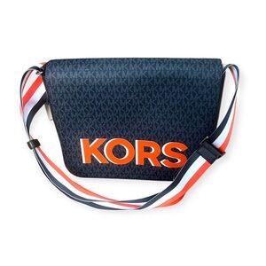 Michael Kors Blue and Orange Cooper Flap Men's Messenger Bag | Crossbody